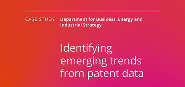 Case study. Department for Business, Energy and Industrial Strategy. Identifying emerging trends in patent data.